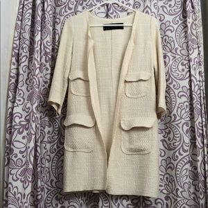 Cream Tweed-Like Coat